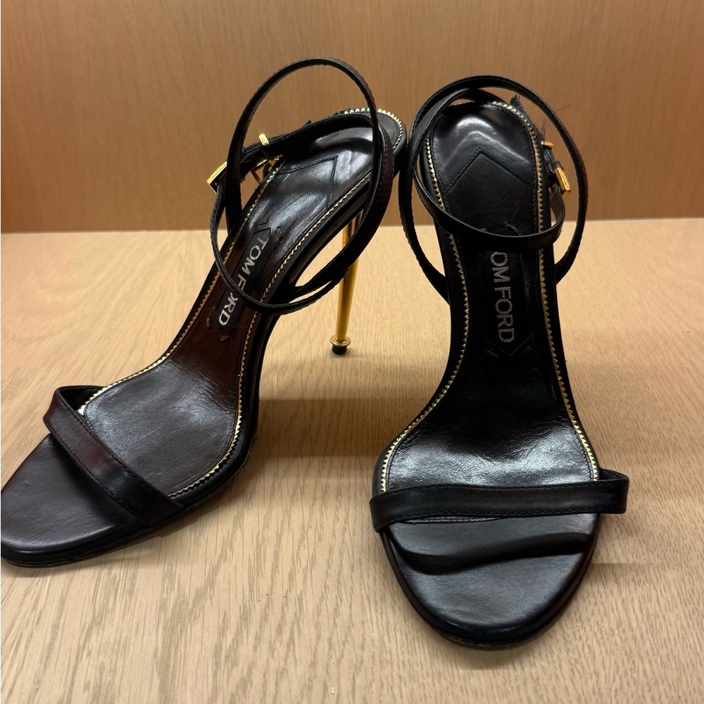 Tom Ford Padlock Ankle Strap Heeled Sandals size 38
